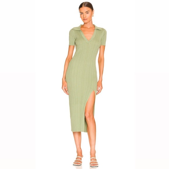 L’academie Revolve Geneva Knit Midi Dress in Green - Picture 1 of 4